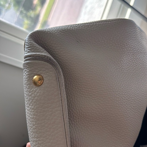 Prada Vitello Daino Pearl White Leather Convertible Shopper Tote Bag Purse - Picture 15 of 15